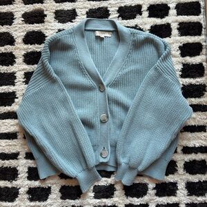 Blue Button-Up Women's Sweater